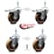 Service Caster 4 Inch High Temp Phenolic Swivel 3/8 Inch Stem Caster Total Lock Brake SCC, 2PK SCC-TSTTL20S414-PHSHT-381615-2-S-2 - alternate 4